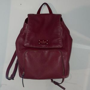Kate spade pebbled red leather backpack